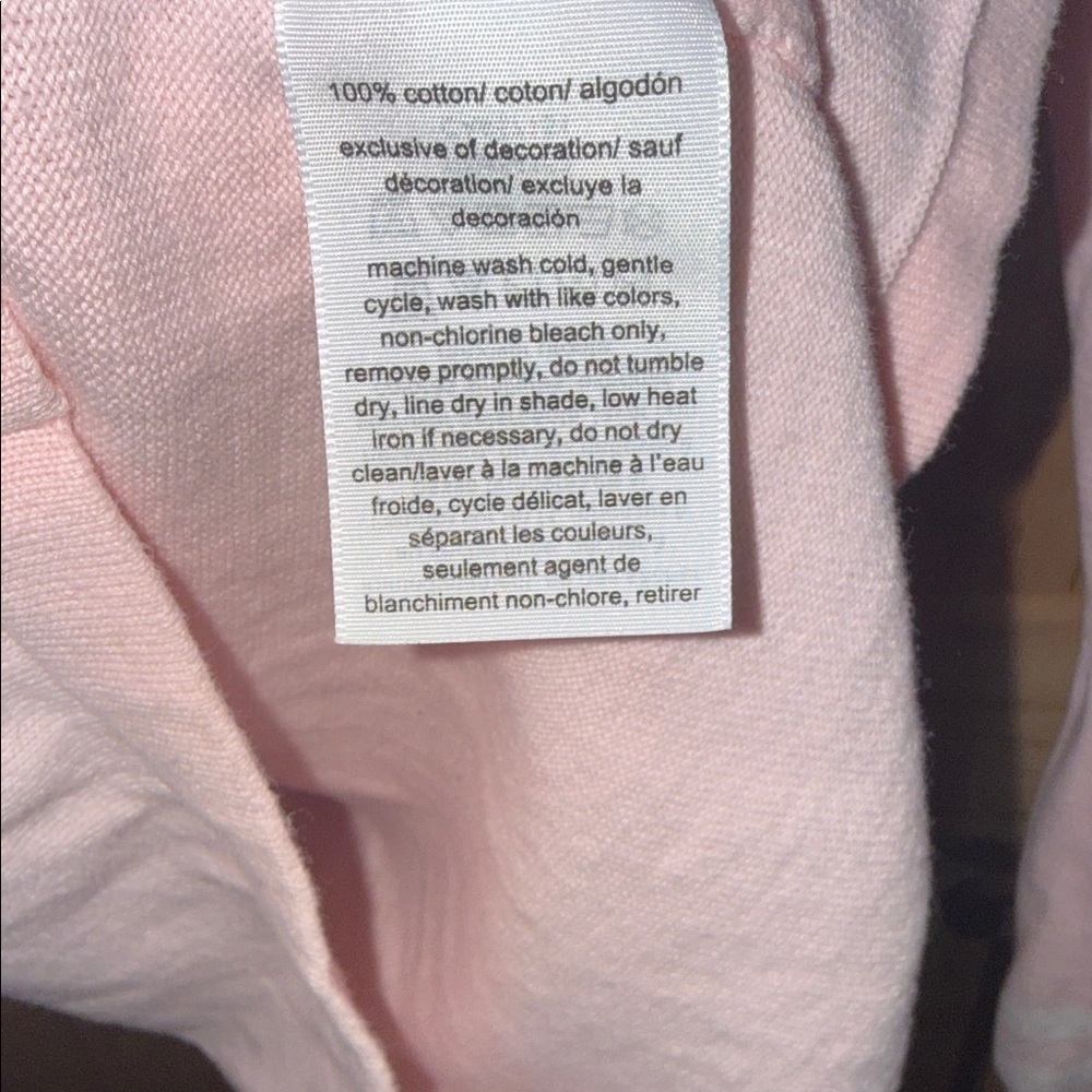 Tommy Hilfiger Light Pink V-Neck Long Sleeve Top - Picture 5 of 5